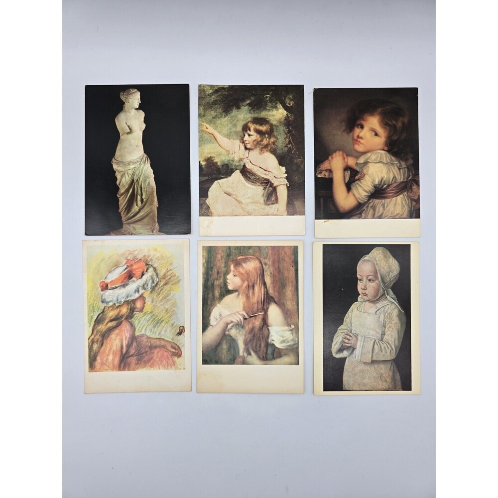 Vintage Post Cards Famous Paintings Sculpture & Art Paris France 60's & 70's NEW